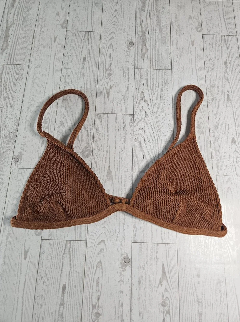 Good American Always Fits Triangle Swim Top Size 3 Swimsuit Brown Bikini